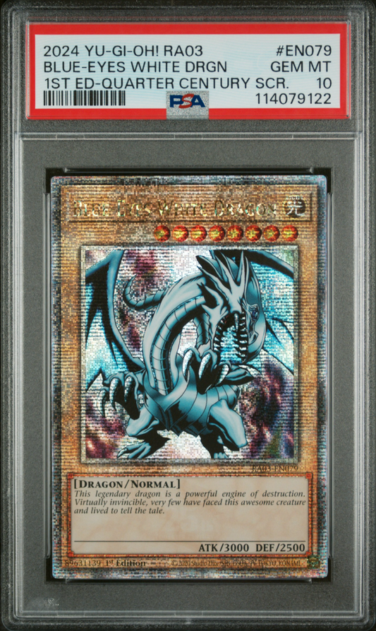 PSA 10 Blue Eyes White Dragon RA03-EN079 Quarter Century Secret Rare