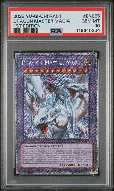 PSA 10 Dragon Master Magia Platinum Secret Rare RA04