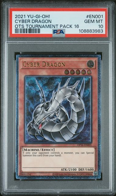 PSA 10 Cyber Dragon OP16-EN001 Ultimate Rare OTS 16
